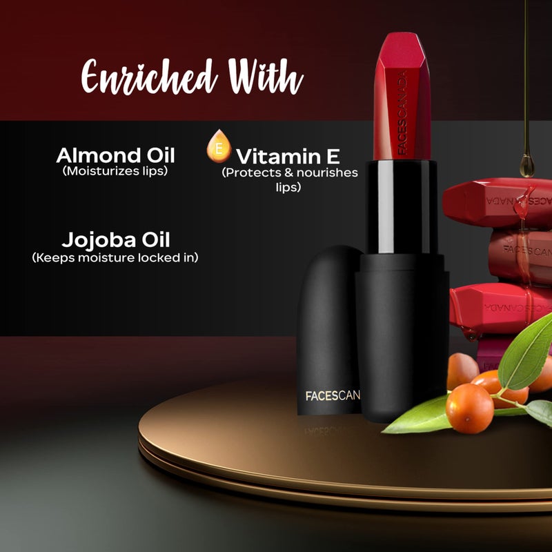 Faces Canada Weightless Matte Lipstick 4g Flamboyant Plum 12 (Maroon) - Image 4